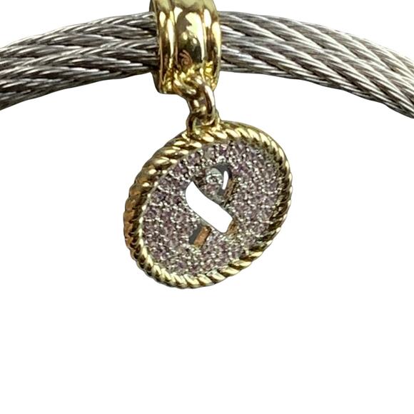 Stainless Steel Magnetic Breast Cancer Awareness Ribbon Charm Bracelet - 8” - Picture 4 of 8